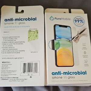 Anti-Microbial iPhone 11 Glass Screen Protector - Clear. 4 Available As A Bundle